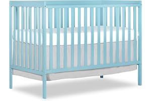 Dream On Me Synergy 5-In-1 Convertible Crib In Aqua Sky, Greenguard Gold Certified