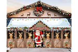 HunnmingRe 6 x 13 ft Christmas Garage Door Banner Decoration Magnetic Double Garage Door Covers Large Xmas Backdrop Decorations for Holiday Outdoor Indoor Party Decor(Santa Claus)