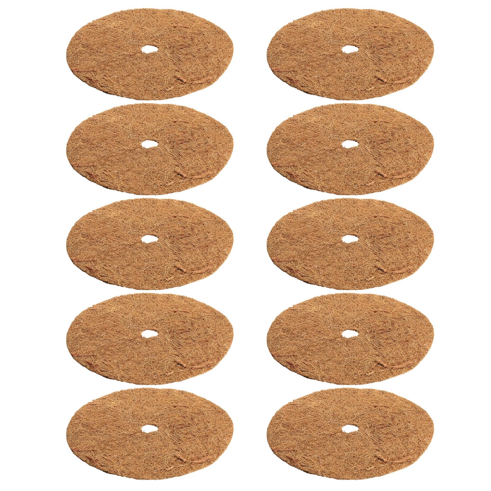 PATIKIL 12 Inch Coconut Fibers Mulch Ring, 10Pcs Coco Coir Tree Protector Mats Tree Disc Plant Cover Protection for Garden Landscaping