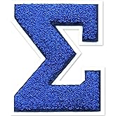 4.5" Iron on Greek Letter Patches Blue Chenille Greek Letters Sorority Greek Patches Sorority Gift for Clothing/Jacket/Varsity/Bag (Blue, Sigma)