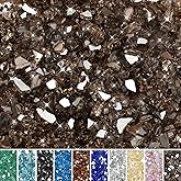 Skyflame High Luster 10-Pound Fire Glass for Fire Pit Fireplace Landscaping, 1/4-Inch Bronze Reflective