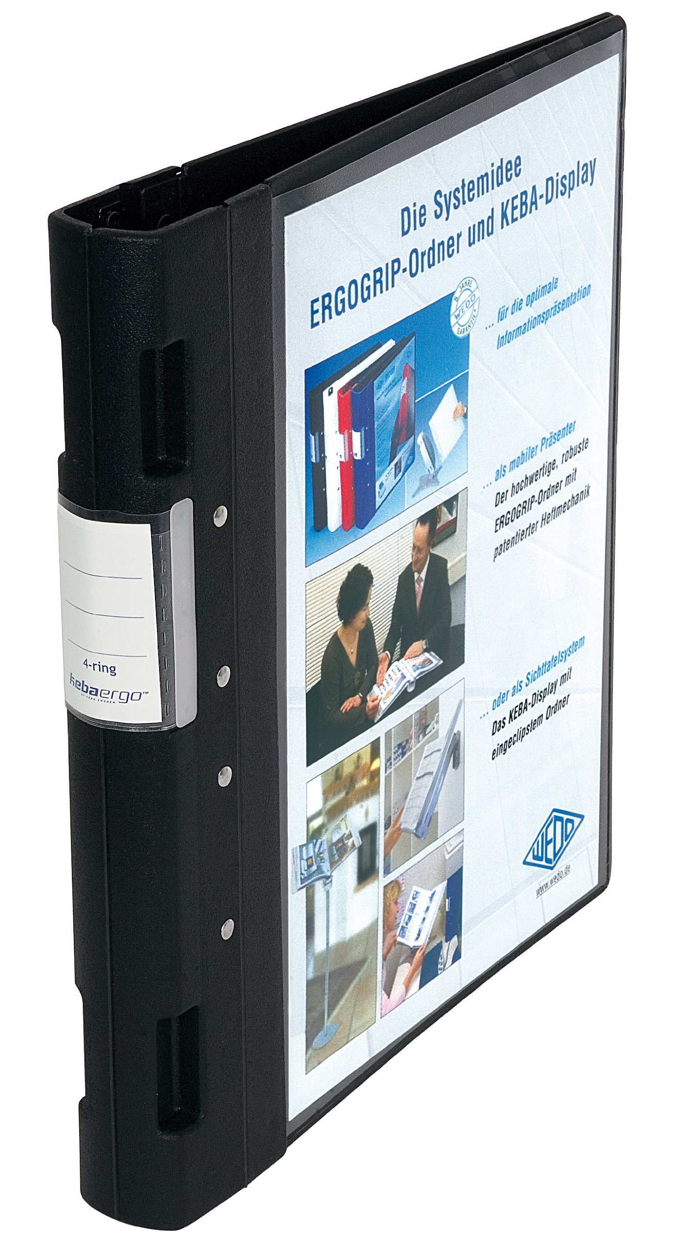 Wedo 05815001 Ergogrip Folder A4 40 mm 4 Rings Black Plastic