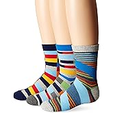 Jefferies Socks Big Boys' Funky Stripe Crew Socks (3 Pair Pack)