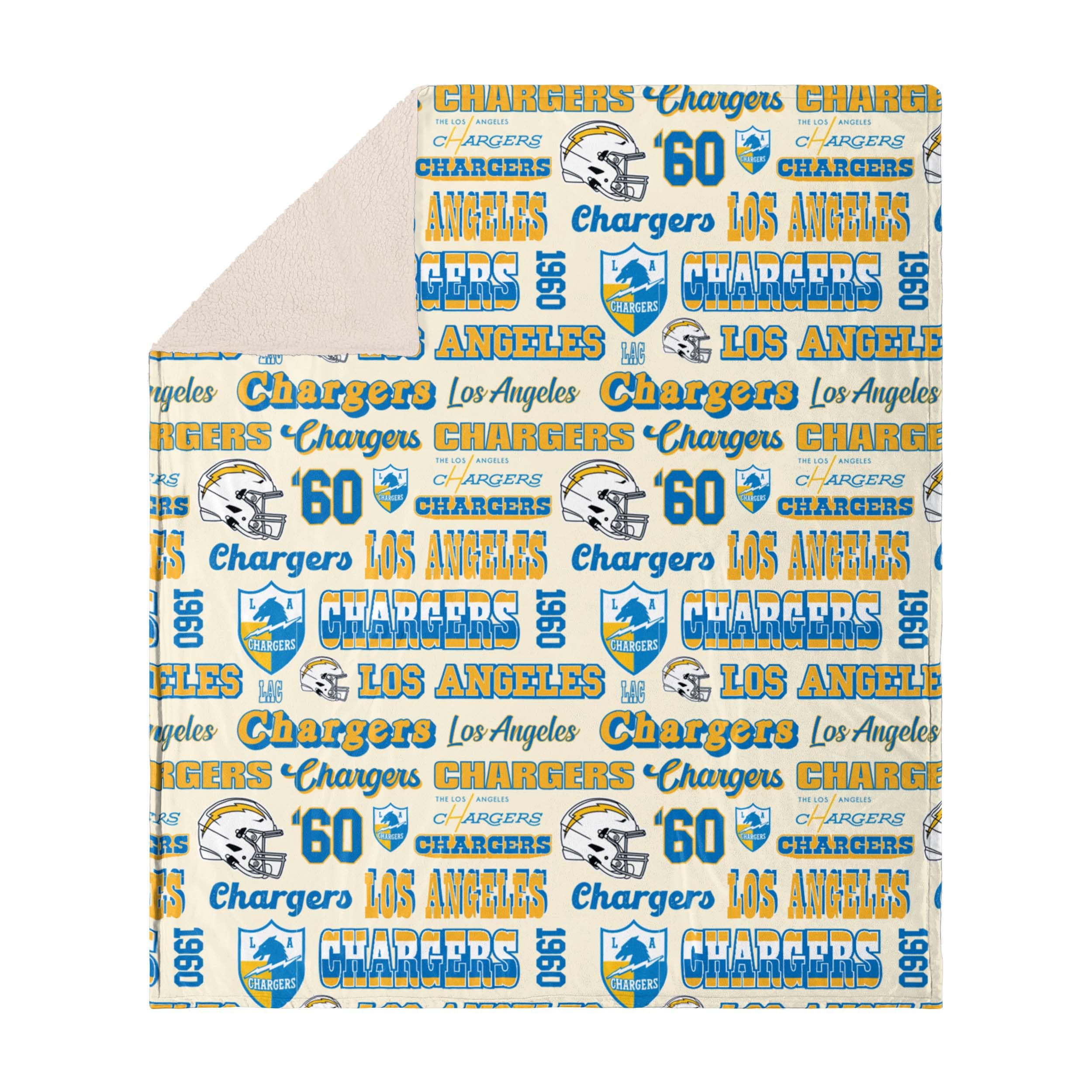 FOCO Los Angeles Chargers NFL Retro Sherpa Fleece