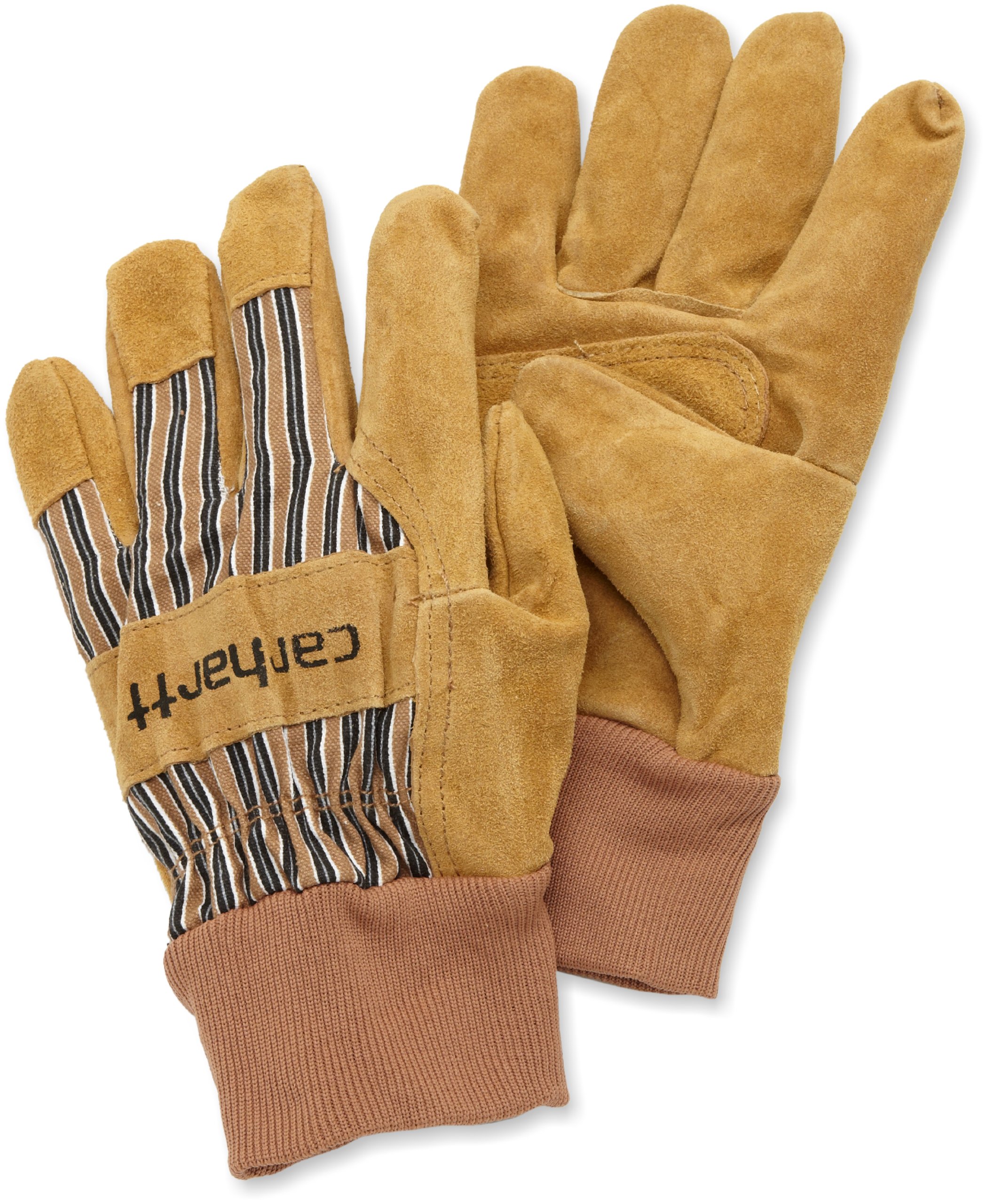 Carhartt Men's Suede Work Glove with Knit Cuff, Brown, Large eBay