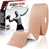 Starktape Original Kinesiology Athletic Tape. Professional Sports Tape for Ankle Wrist Knee Shoulder Muscles Joints. Latex Free, Waterproof, Stretchy, and Gentle on Skin. Up to 115 ft/Roll