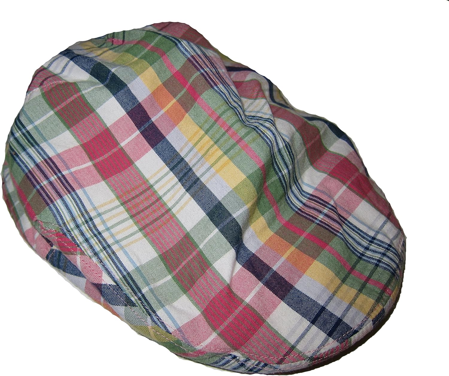 Polo Ralph Lauren Mens Plaid Driving Newsboy Hat Pink (L / XL) at Amazon Menâs Clothing store
