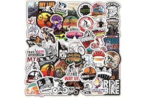 50Pcs Bikes Vinyl Sticker Pack- Bicycle Accessories for Road Bike,Mountain Bike, BMX Street Bike, Bicycle helmet, Water Bottl