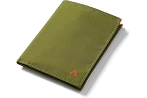 Allett Travel Wallet, Cala Green | Nylon, Thin Bifold, RFID Blocking, Minimalistic, Front Pocket | Holds Up To 10 Cards & Passport | For Men & Women