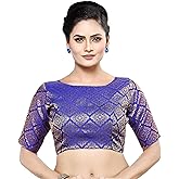Madhu Fashion Women's Traditional Rich Banarsi Brocade Readymade Stitched Saree Blouse