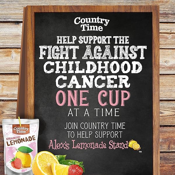 COUNTRY TIME 60OZ STRAWBERRY LEMONADE FLAVORED DRINKS (10 POUCHES)