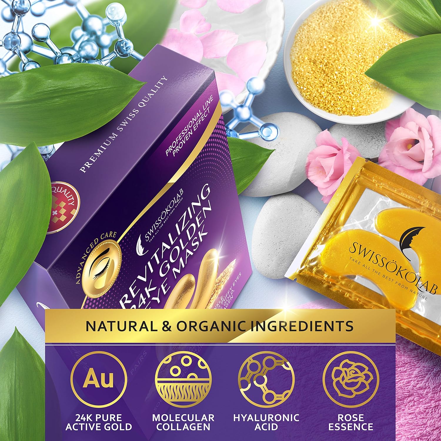 Under Eye Patches For Puffy Eyes 24k Gold Eye Mask For Dark Circles And Puffiness Collagen Eye Gel Pads Moisturizing & Reducing Wrinkles Anti-Aging Hyaluronic Acid : Beauty