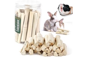 HIIMALEX Bunny Chew Toys for Teeth 300G Sweet Bamboo Molar Chew Treat Sticks for Rabbits Guinea Pigs Hamsters