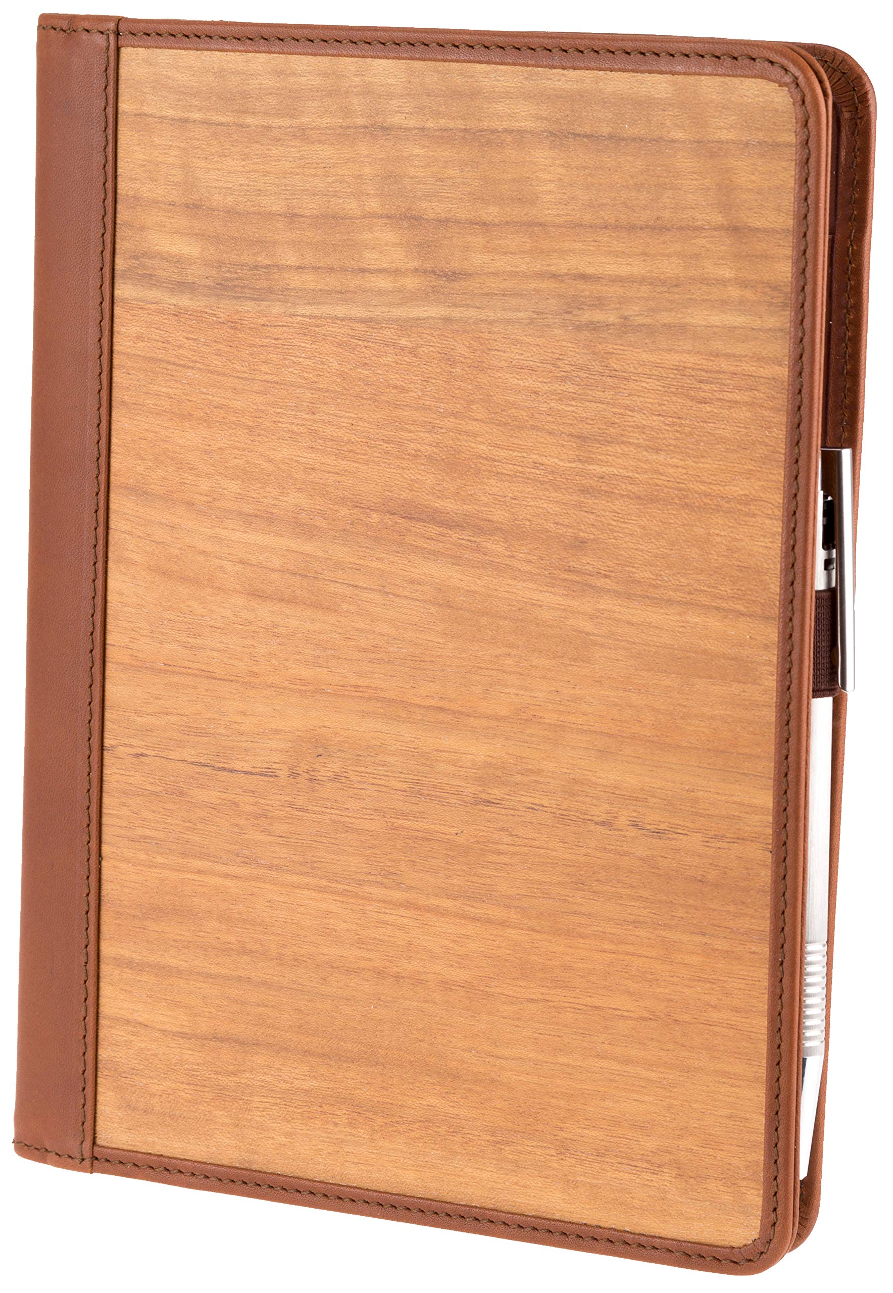 Sebastian Sturm Writing Case SAM A5 Genuine Wood and Leather in Brown Document Folder