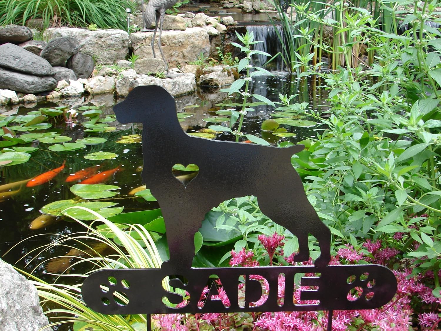 Brittany Personalize Pet memorial Garden Stake Hunting Dog