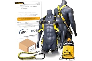 KwikSafety - Charlotte, NC - SUPERCELL Safety Harness [2 PACK] Premium Shoulder Padding ANSI OSHA Full Body Fall Protection Work Equipment | Construction Tower Climbing Roofing