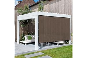 ARKOST 90% Sun Shade Cloth with Grommets, 8X8 FT Privacy Screen Pergola Shade Cover for Patio Garden, Mocha