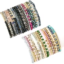 Amazon.com: SROBENZ 35Pcs Delicate Boho Beaded Bracelets Multi ...