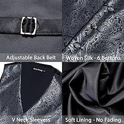 Barry.Wang Formal Men Dress Vest Matched Paisley