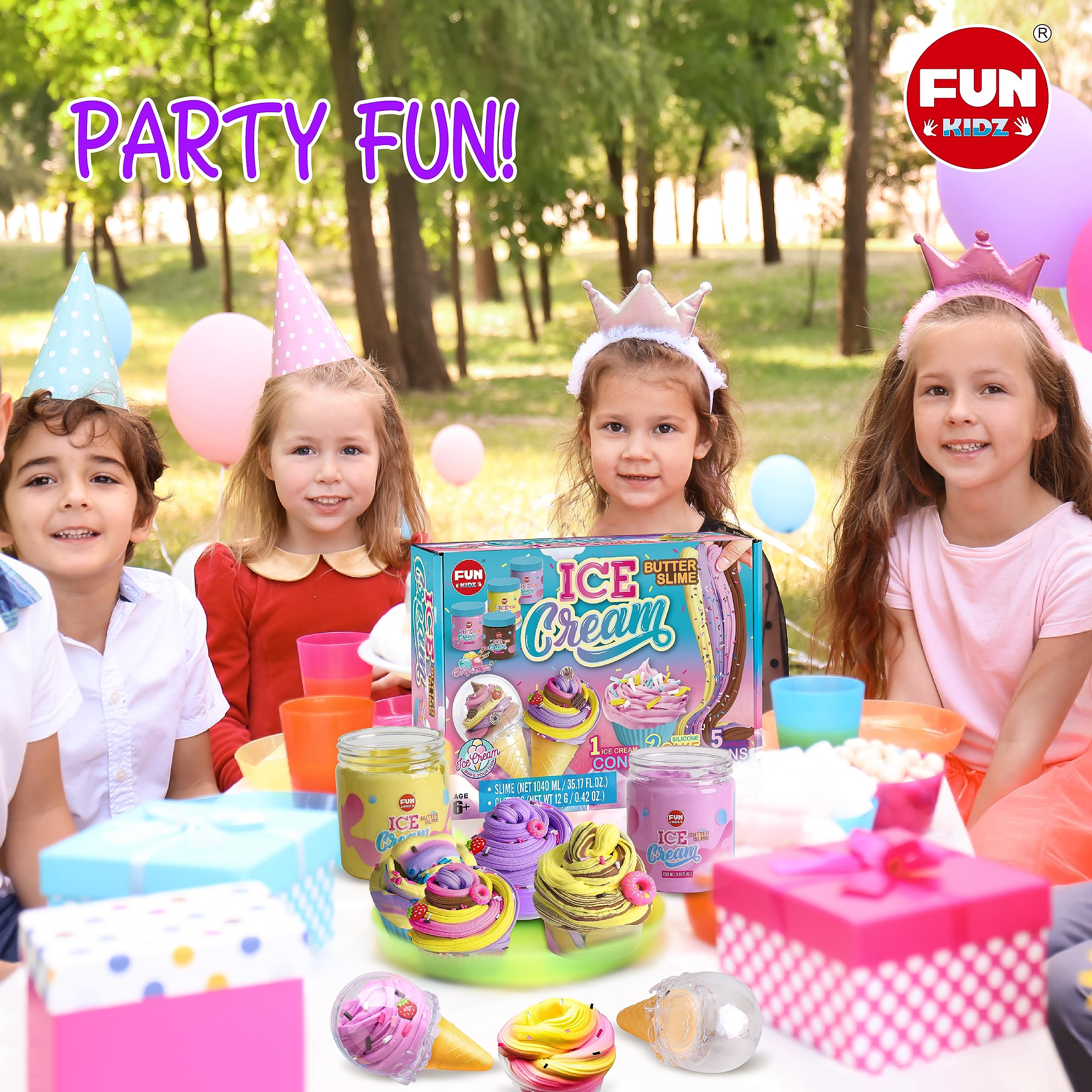 35.16 FL OZ Butter Slime Pack, FunKidz Soft Ice Cream Slime Kit for Girls 6-8 Premade 1040 ML Slime Toys Birthday Gifts Party Favor for Kids Age 6-12