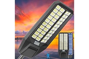 IOBZSM Solar Street Light 7000K 800000LM Auto On/Off Dusk to Dawn IP67 Waterproof Motion Sensor for Security & Outdoor Lighting (8000W-1Pack)