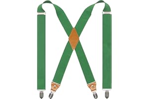 Doloise Adjustable Elastic X Back Style Suspenders for Men's and Women's With Strong Metal Clips