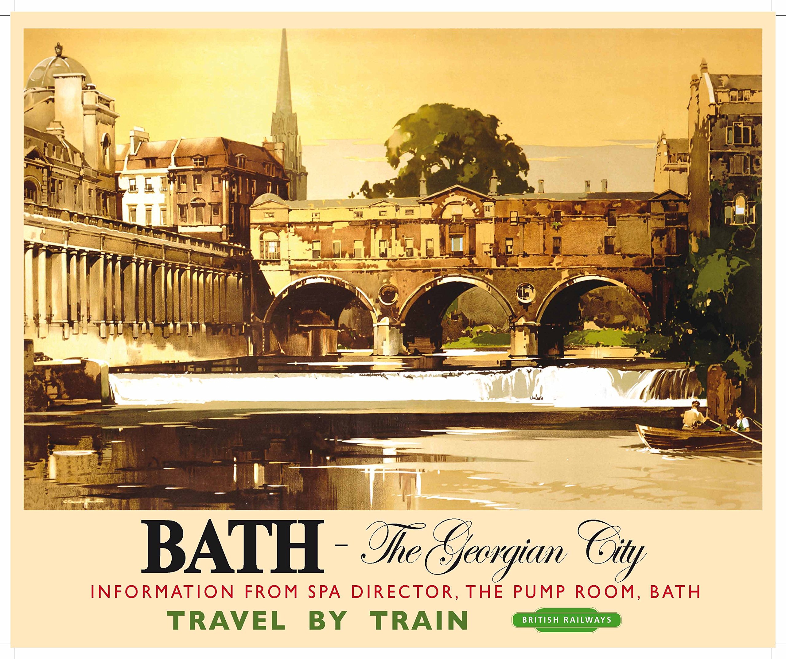 Bath The Georgian City (old rail ad.) small steel sign 200mm x 150mm (og)
