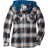 Legendary Whitetails Women's Hooded Heavyweight Stretch Flannel Button Up Shirt