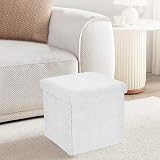 Home Republic Storage Ottoman Padded Bench 38x38 Boucle White view 3