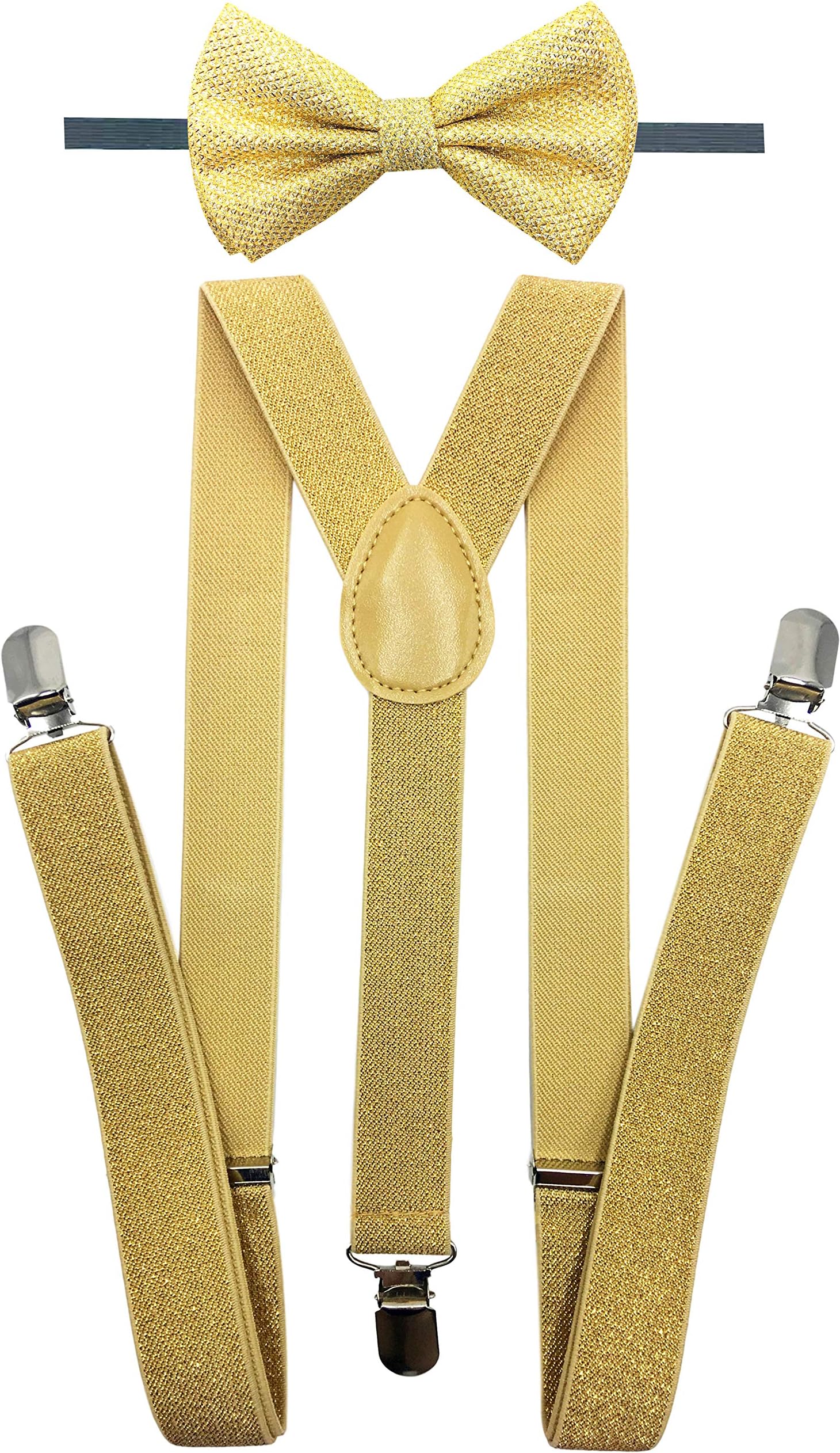 CD Suspender with Matching Bow Tie Set |Elastic, Adjustable, Y-Back| for Men and Women
