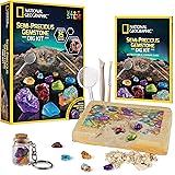 NATIONAL GEOGRAPHIC Semi-Precious Gemstone Dig Kit - STEM Digging Kit with 15 Semi-Precious Gemstones, Including…