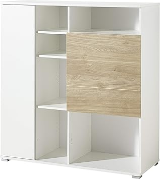 Germania Aktenschrank 4182-535 GW-Paseo, mit Push-to-Open-Technik in Weiß/Kendal-Eiche-Nb, 113 x 121 x 40 cm (BxHxT)