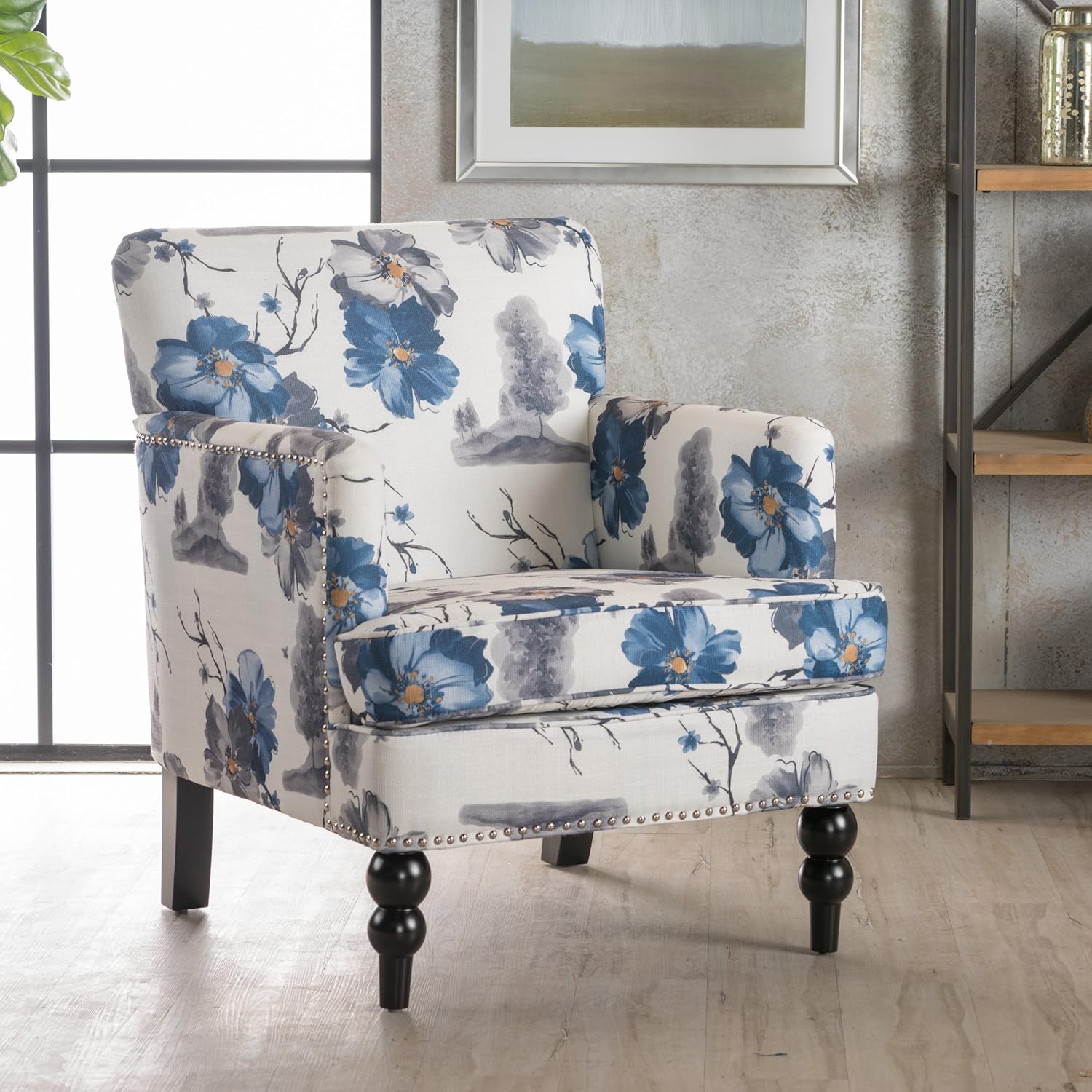 Christopher Knight Home Boaz Fabric Club Chair, Floral Print: Furniture & Decor