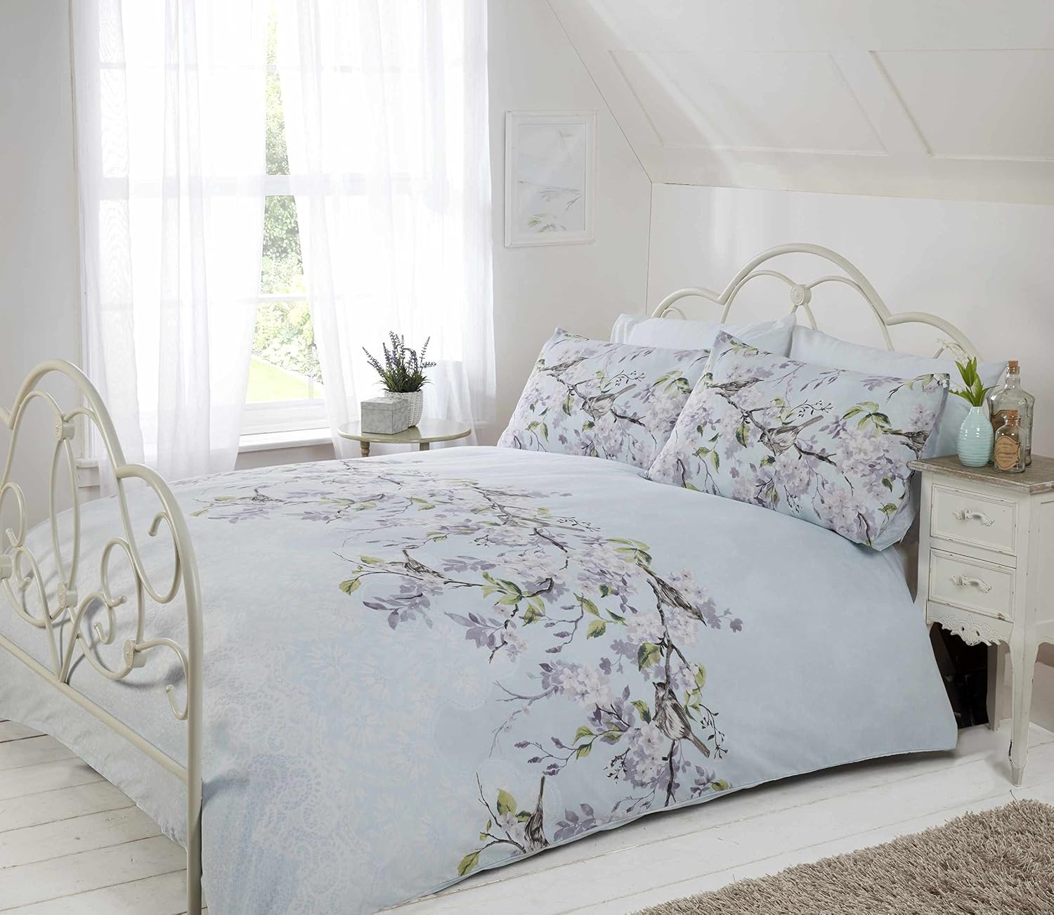 Rapport Duvet Cover Set, Polyester-Cotton, Duck Egg, Double, 12396687 - Image 5