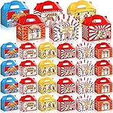 Dunzoom 24 Pcs Carnival Party Favors Carnival Decorations Boxes Goodie Candy Treat Gift Boxes with Handles Circus Candy Containers for Party Decorations Birthday Gift Wrapping
