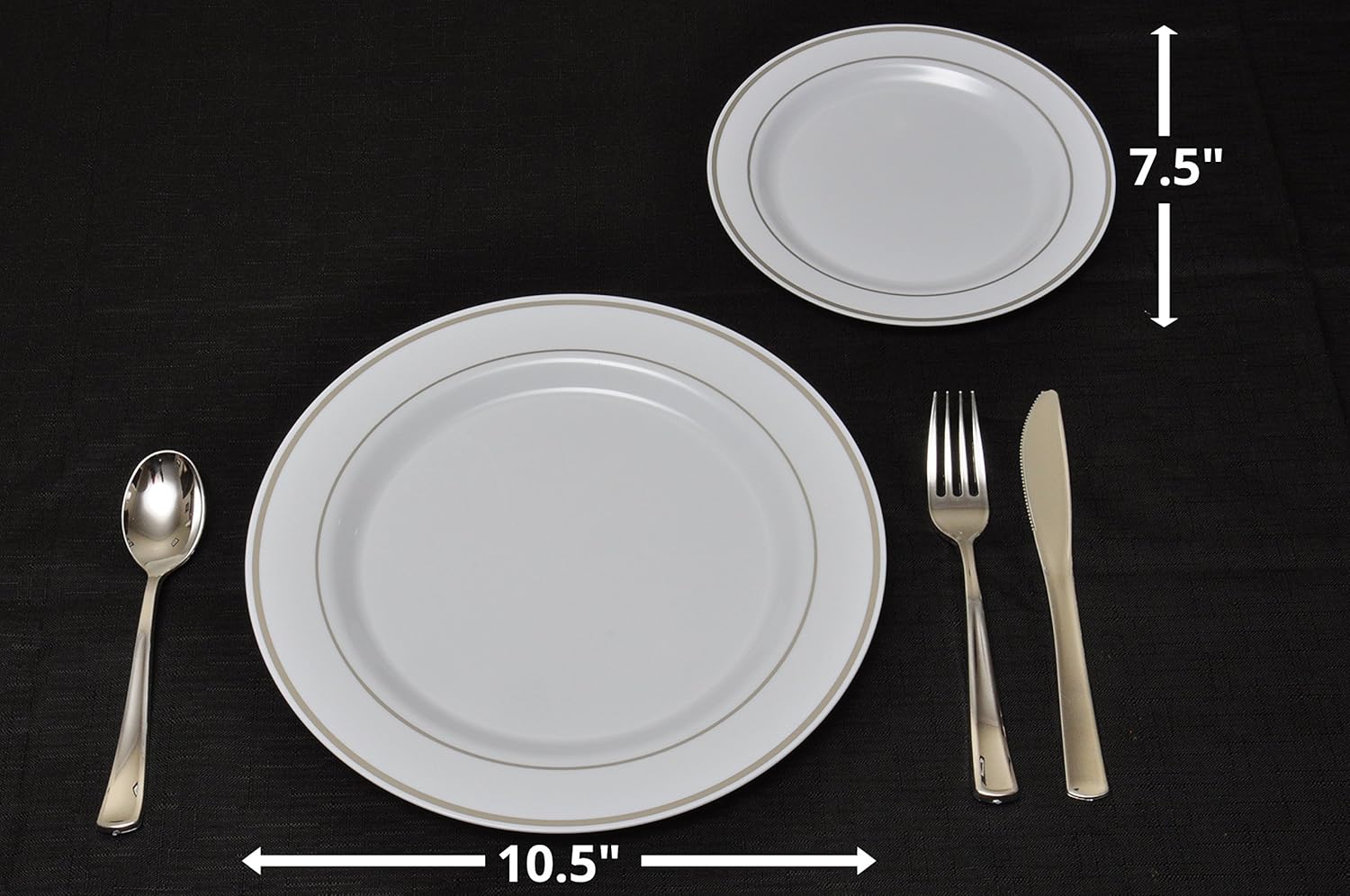 25 Heavyweight Elegant Plastic Disposable Place Settings 25 Dinner