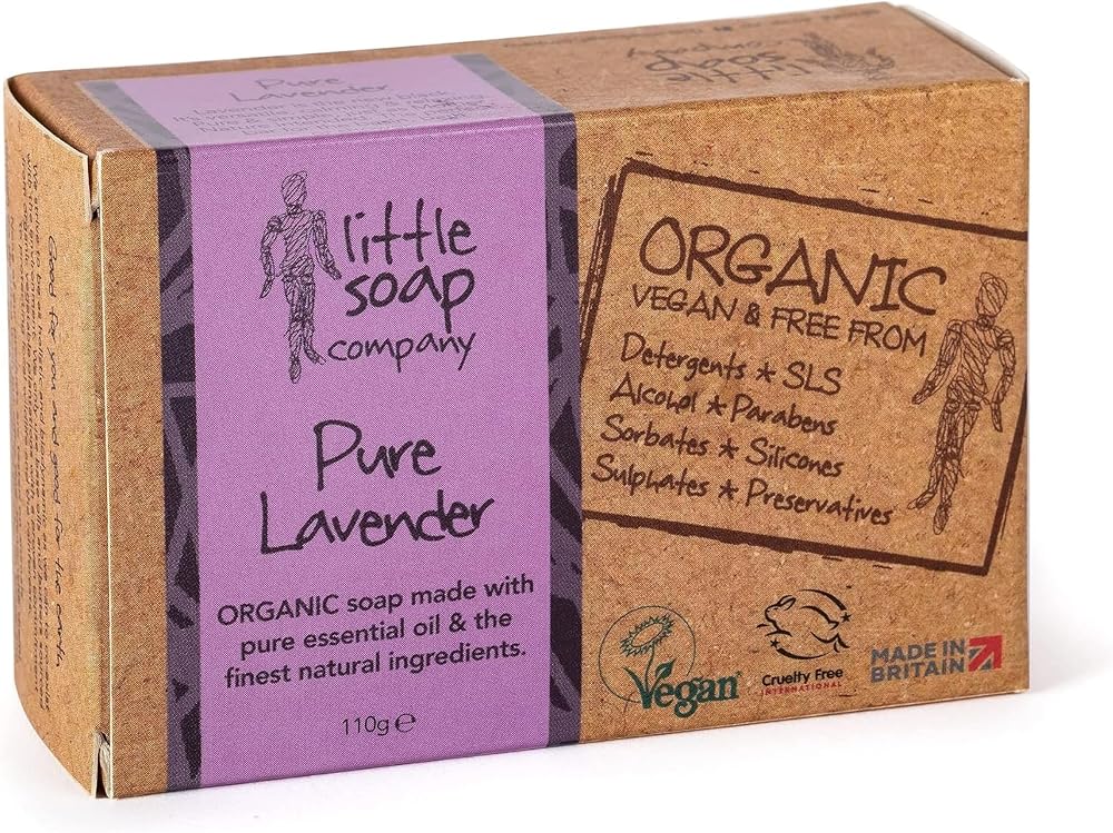 Little Soap Company Organic Lavender Soap Bar 110g Pure Vegan Cruelty Free