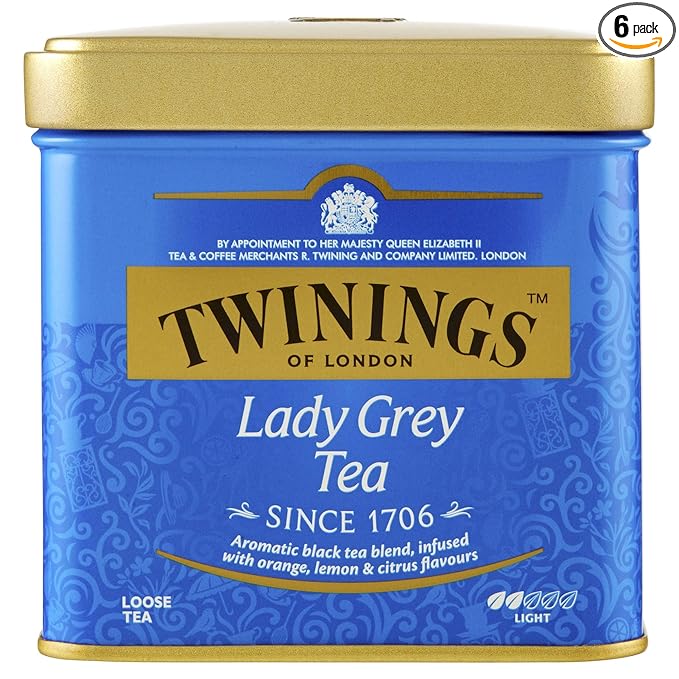 Twinings Of London Lady Grey Loose Tea Tins 353 Ounce Pack Of 6