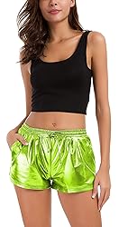 Women's Metallic Shorts Sparkly Hot Outfit Shiny