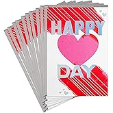 Hallmark Pack of Valentines Day Cards, Happy Heart Day (10 Valentine's Day Cards with Envelopes)