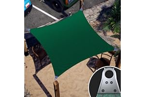 ColourTree Super Ring 16' x 20' Green Rectangl Sun Shade Sail, Commercial Grade UPF50 Canopy, Reinforced Corners & Edges, 260 GSM Fabric Heavy Duty -3 Years Warranty (We Make Custom Size)