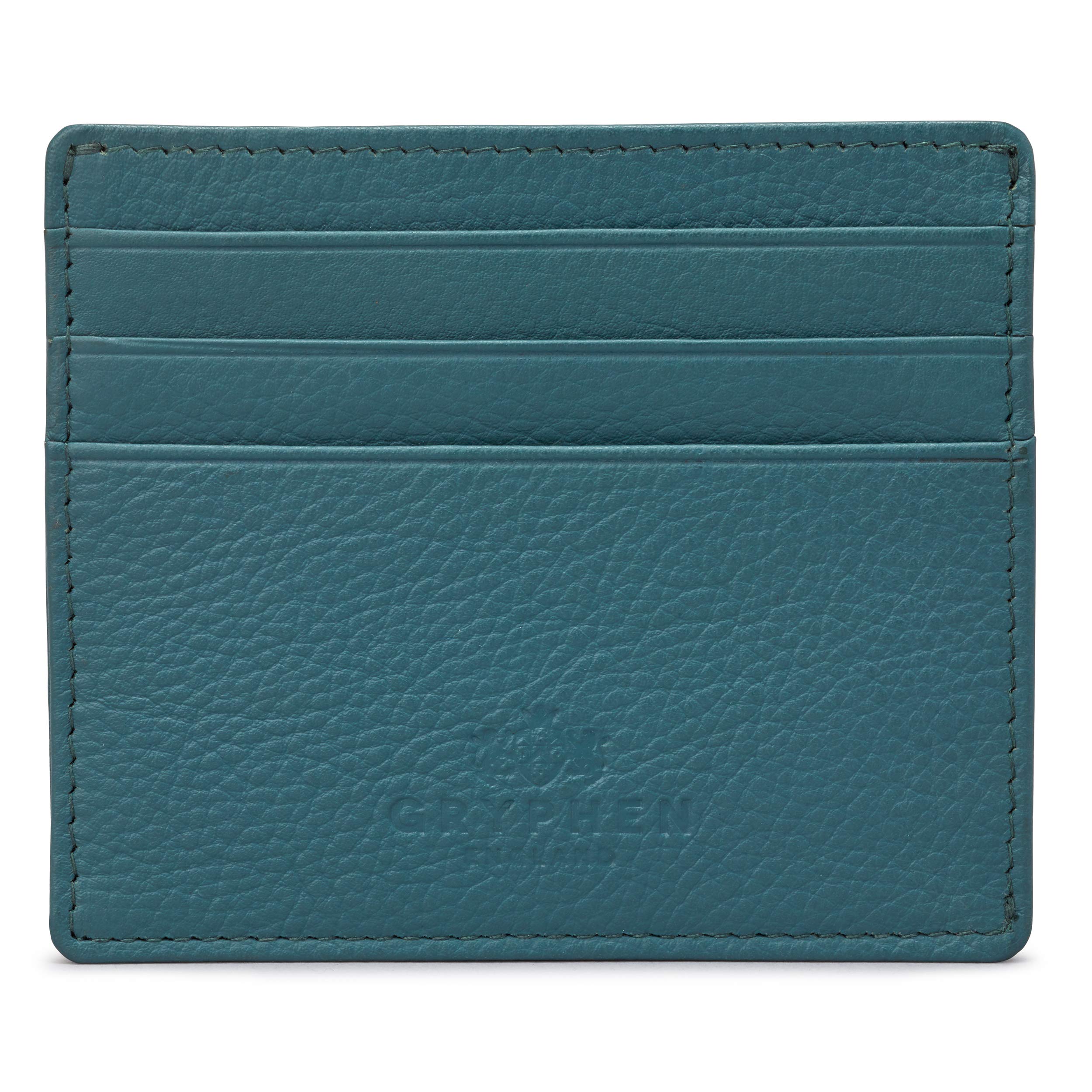 Gryphen Hoxton Slim Leather Credit Card Holder Wallet (Teal) — image 1
