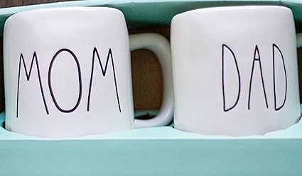 rae dunn mom dad mugs