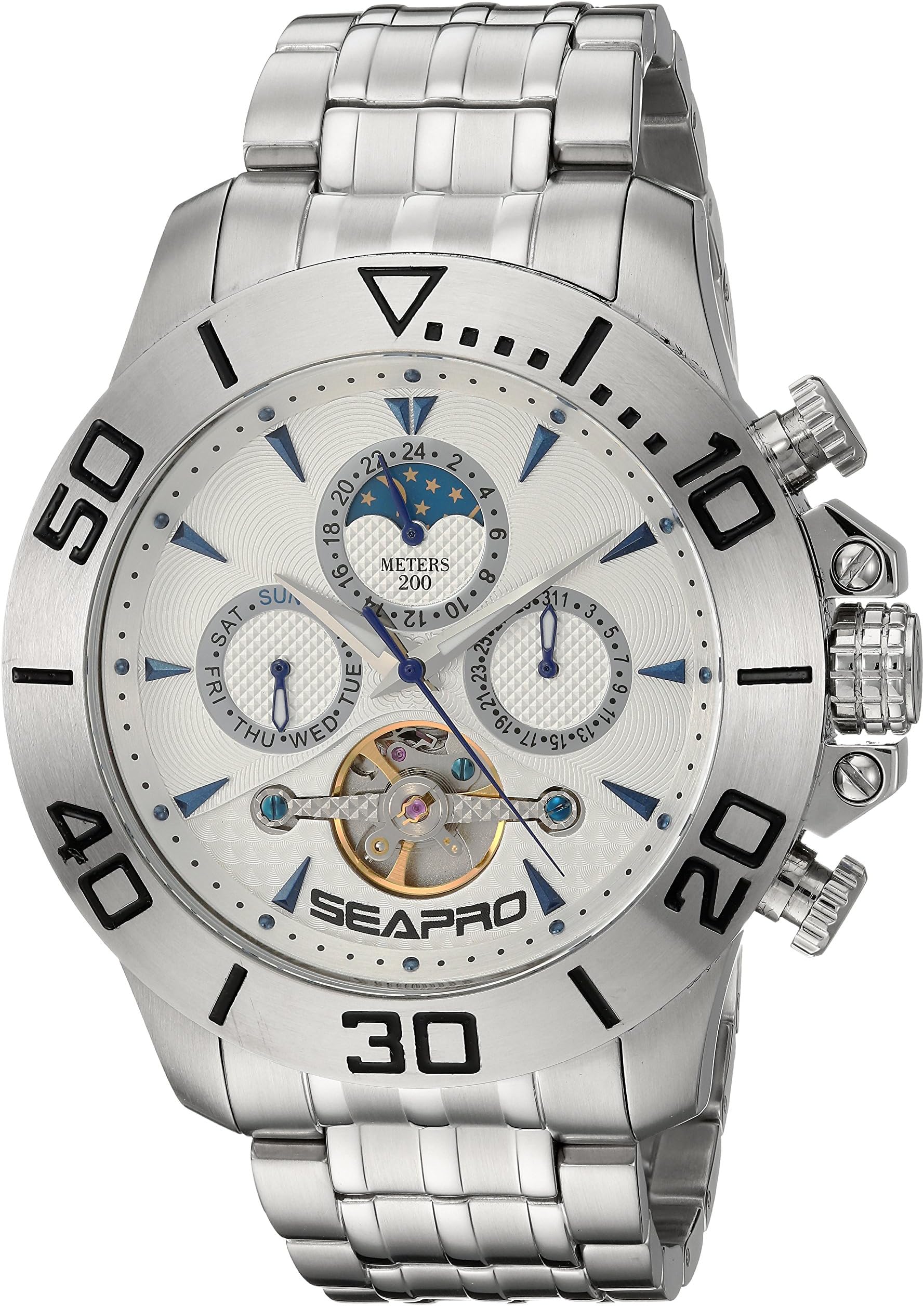 SeaproMen's SP5133 Montecillo Analog Display Automatic Self Wind Silver Watch