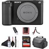 Sony Alpha ZV-E1 Full-Frame Vlog Mirrorless Lens Camera (Black) Bundle | For Photography &amp; Video + 64GB Memory Card + Tripod + Cleaning Kit + Card Reader + Case