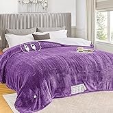 greenoak Heated Blanket Electric King Size 100"X90" Dual Control, Heating Blankets with 10 Levels 8 Hours Auto-Off, Soft Sherpa Fluffy House Warming Gifts for Grandma Seniors Momt,Wisteria