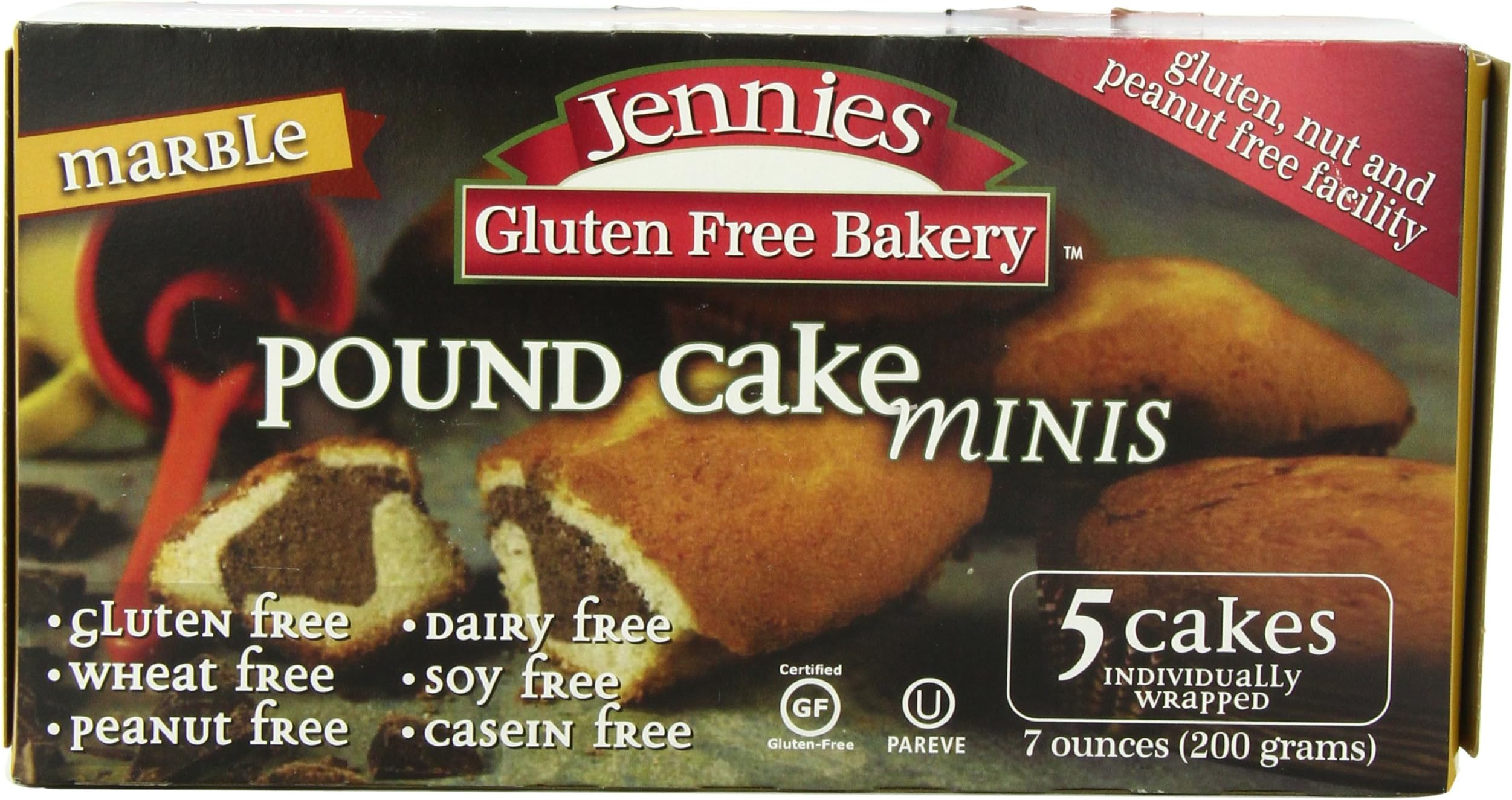 Jennies Pound Cake Minis, Marble, 7 Ounce
