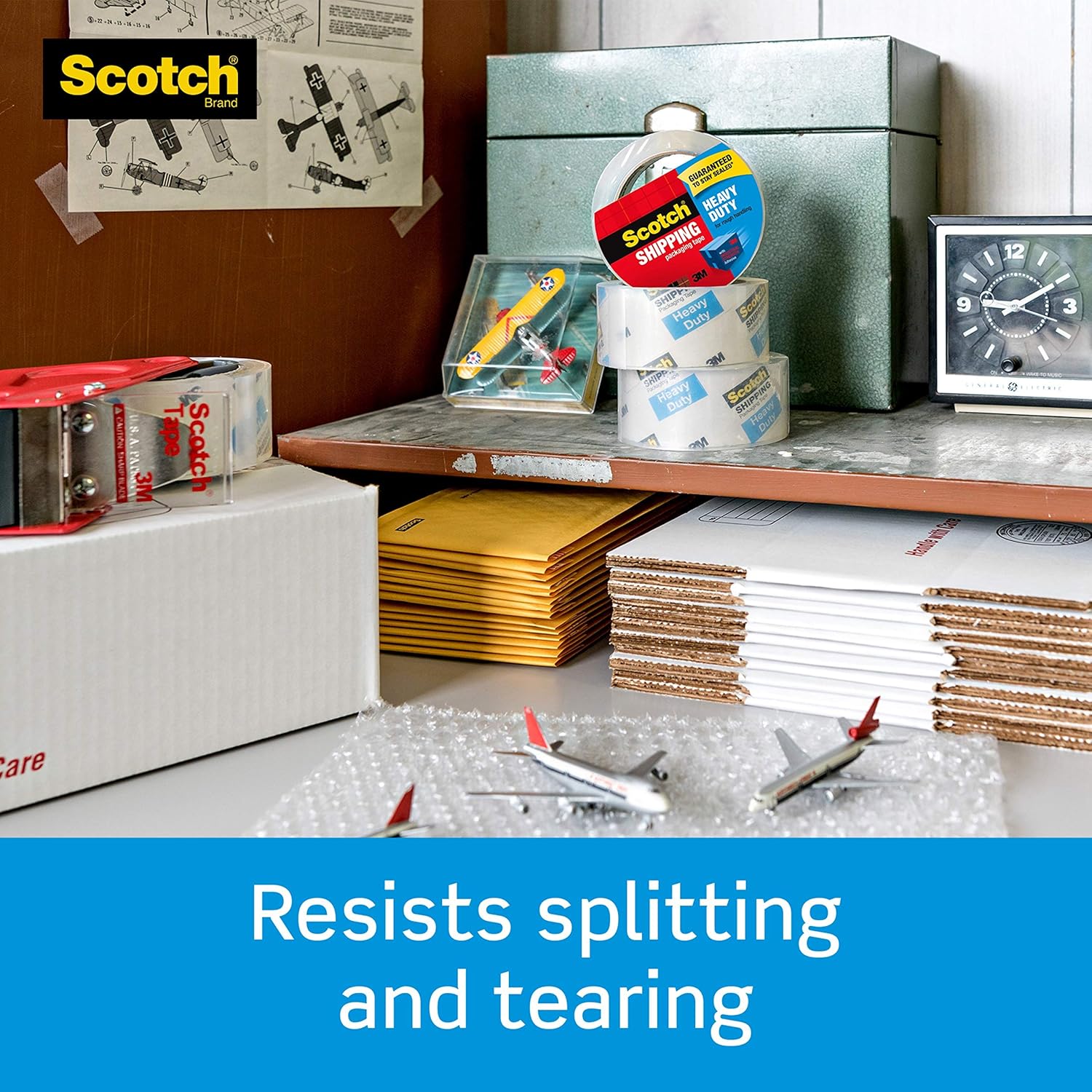 Scotch Heavy Duty Shipping Packaging Tape, 1.88" x 38.2 Yards, 3" Core, Clear, Great for Packing, Shipping & Moving, 3 Rolls (3850S-3) : Industrial & Scientific