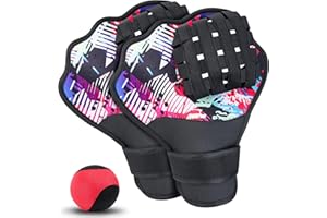 Strdfeve Water Ball and Gloves Set,Water Bouncing Balls Catch Mitt,Pool Baseball Catching Mitt for Beach Games,Play Catch Skip Ball and Glove