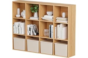 11in Cube Storage Organizer with Closed Back - Wooden Bookshelf Display Cubes for Home, Office, Closet Cabinet Organizer Shel